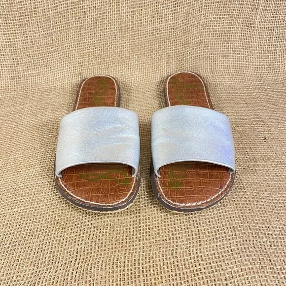 Sam Edelman sandals slides silver slippers women’s size 8.5 - Picture 7 of 7